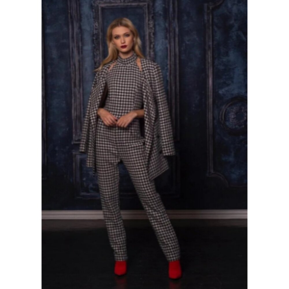 Madame L Chic Houndstooth Jumpsuit 4 NWT